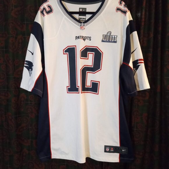 NIKE BRADY NEW ENGLAND PATRIOTS SUPER BOWL LIII 53 WHITE NFL ON FIELD JERSEY XXL - Picture 3 of 11